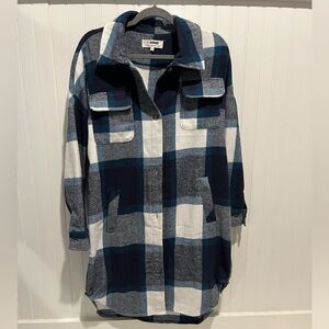 Women’s Blue and White Plaid CI Sono Shacket or Dress